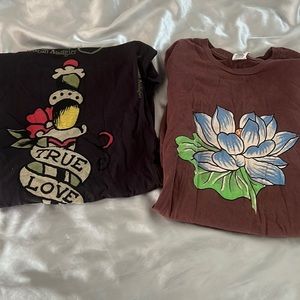 Bundle of two Ed Hardy long sleeves small and medium